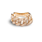 Rings 14K Gold Large Micro-Pave Cuban Link Chain Diamond Ring