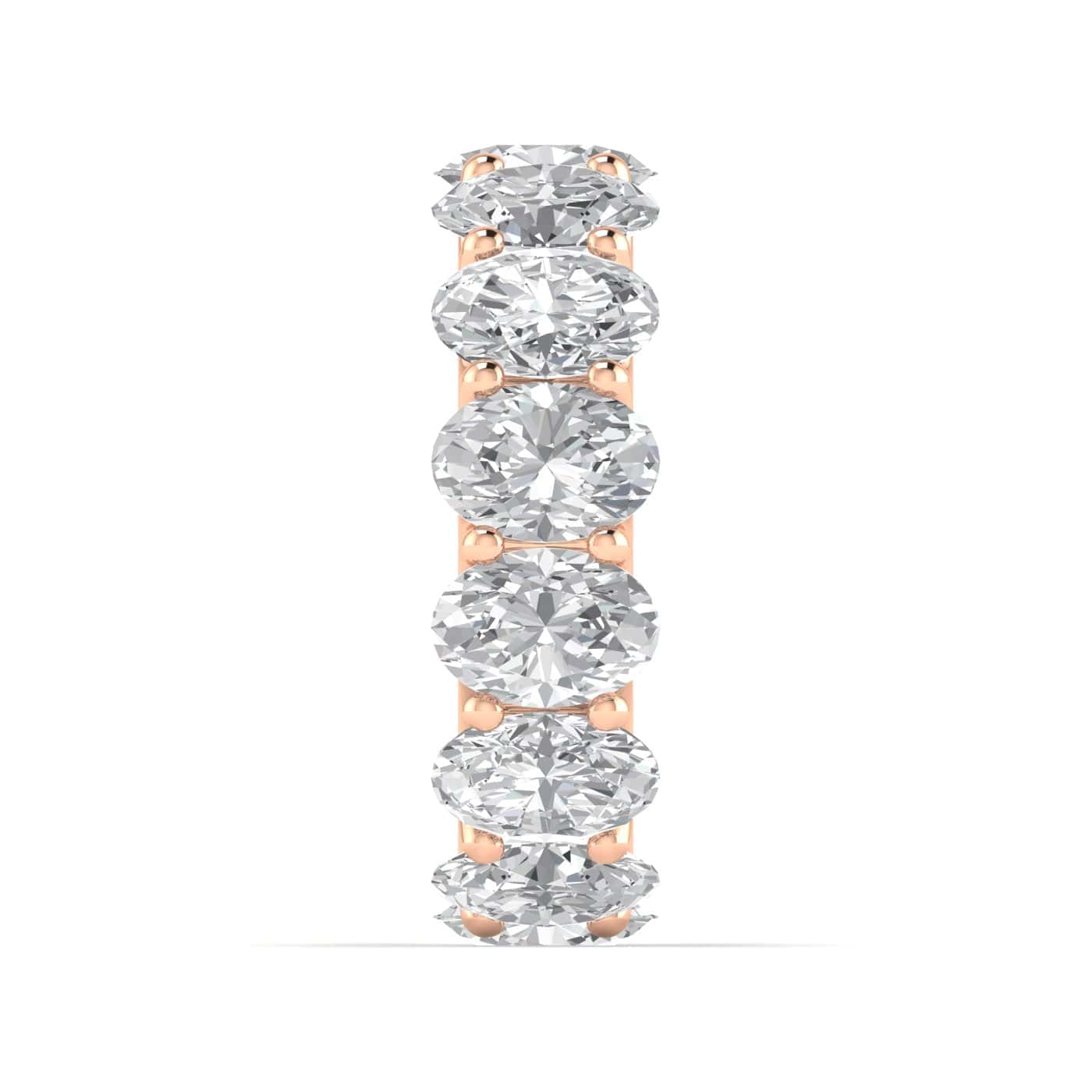 Rings 14K Gold Oval Diamond Eternity Band, Lab Grown