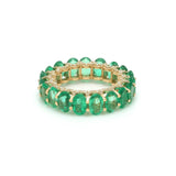 Rings 14K or 18K Gold Emerald and Pave Diamond Eternity Band