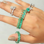 Rings 14K or 18K Gold Emerald Eternity Band