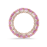 Rings 14K or 18K Gold Pink Sapphire and Pave Diamond Eternity Band