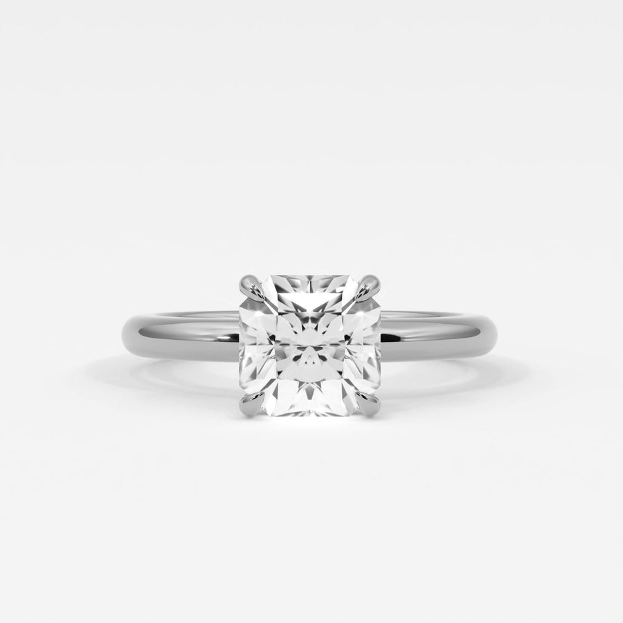 Rings 14K White Gold / 7 Square Radiant Cut Diamond Solitaire Band