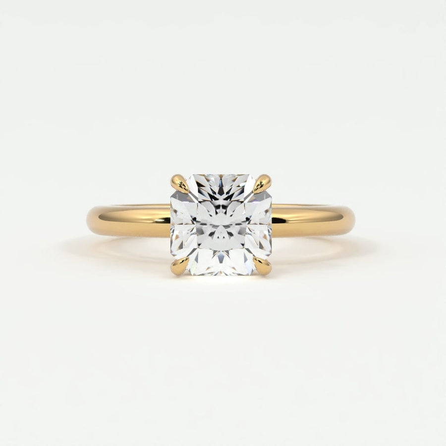 Rings 14K Yellow Gold / 7 Square Radiant Cut Diamond Solitaire Band