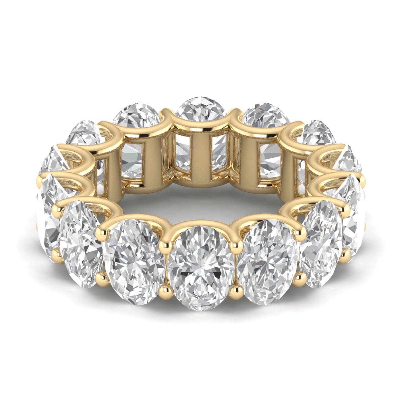 Rings 18K Gold and Oval Diamond Eternity Band, Lab Grown