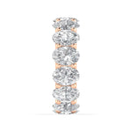 Rings 18K Gold and Oval Diamond Eternity Band, Lab Grown