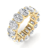 Rings 18K Gold and Oval Diamond Eternity Band, Lab Grown