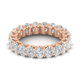 Rings 18K Gold and Oval Diamond Eternity Band, Lab Grown