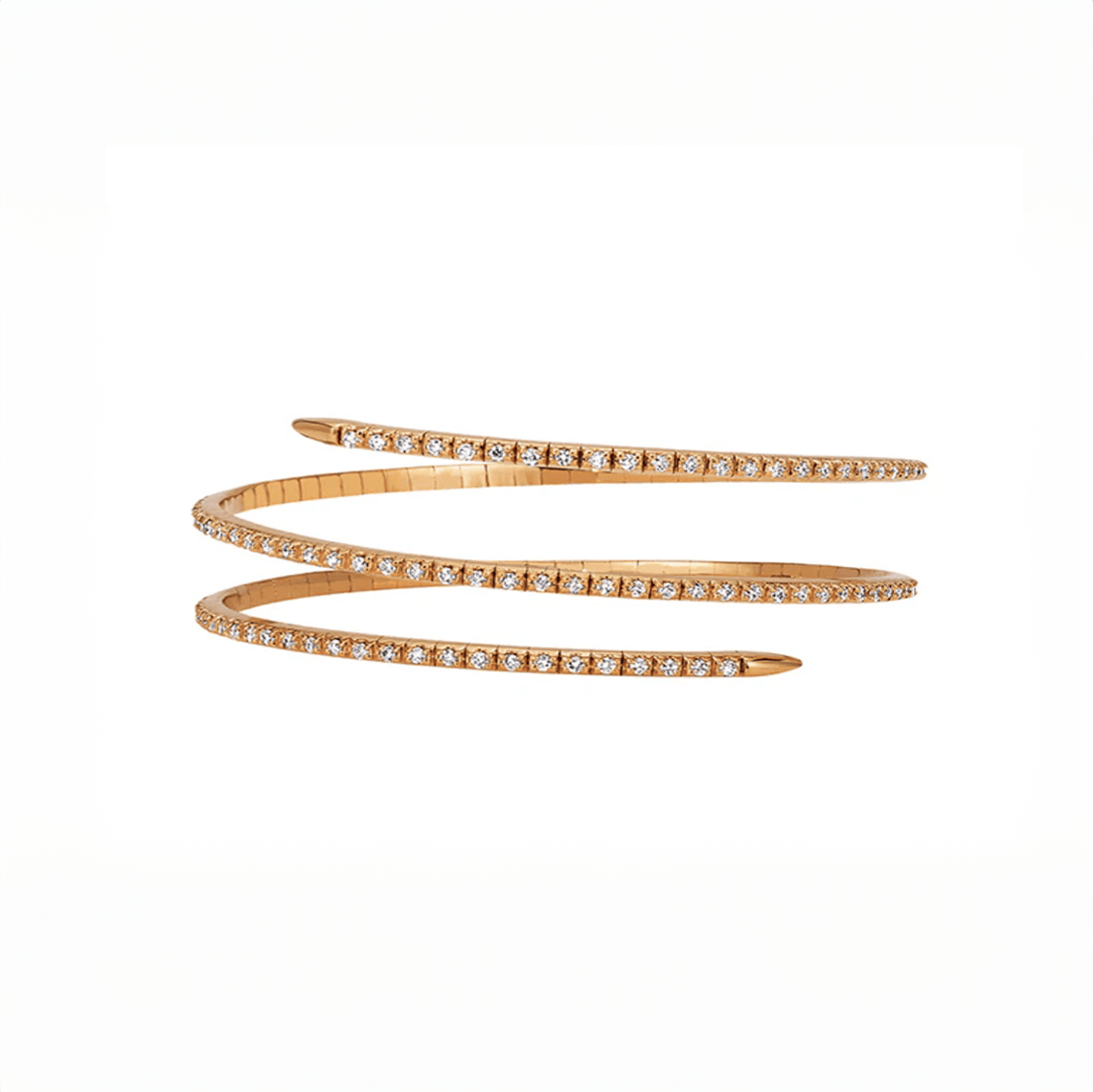 Rings 18K Stretch Gold and Diamond Wrap Around Bracelet