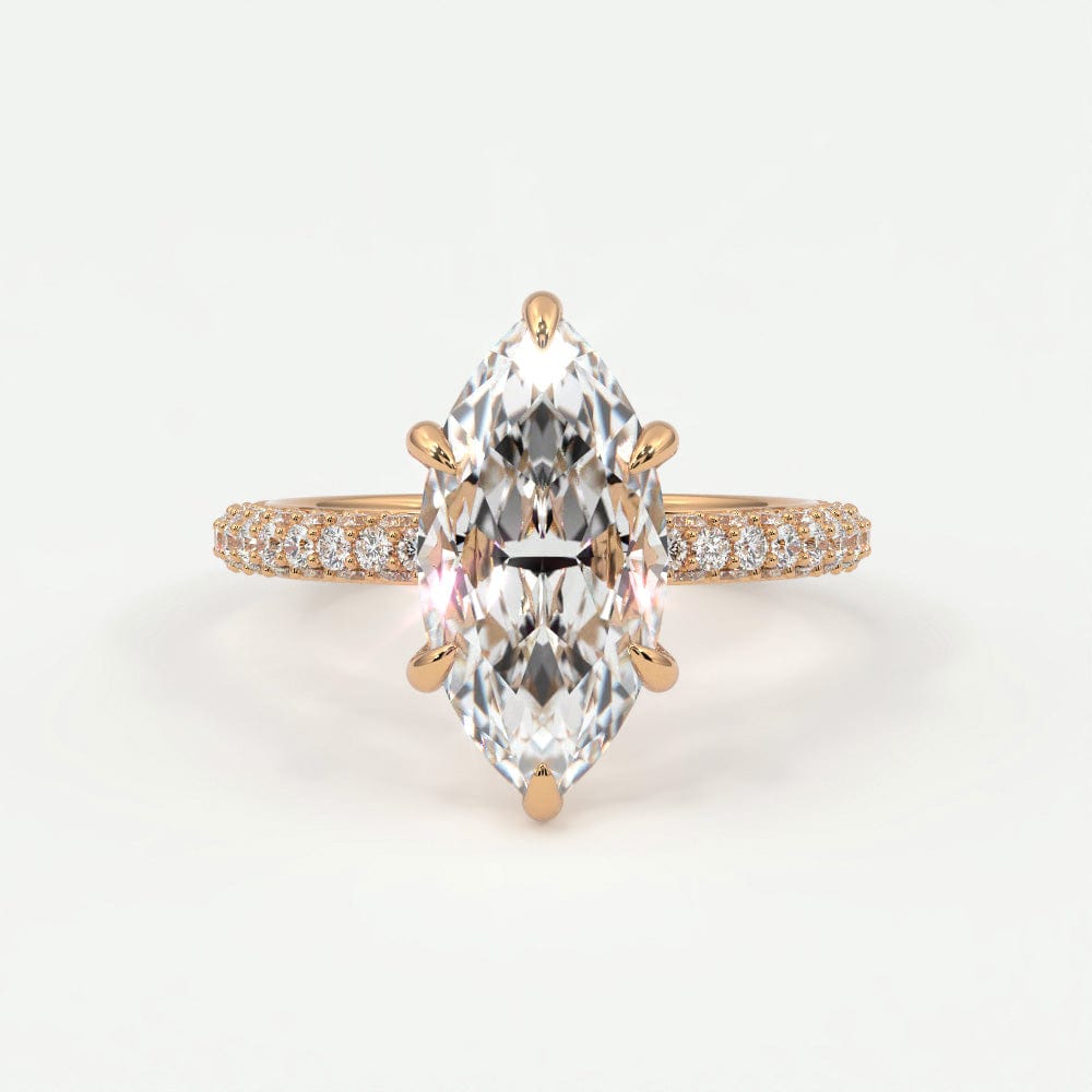 Rings 4 / Rose gold / Simple Solitaire Marquise Diamond Engagement Rings