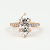 Rings 4 / Rose gold / Simple Solitaire Marquise Diamond Engagement Rings