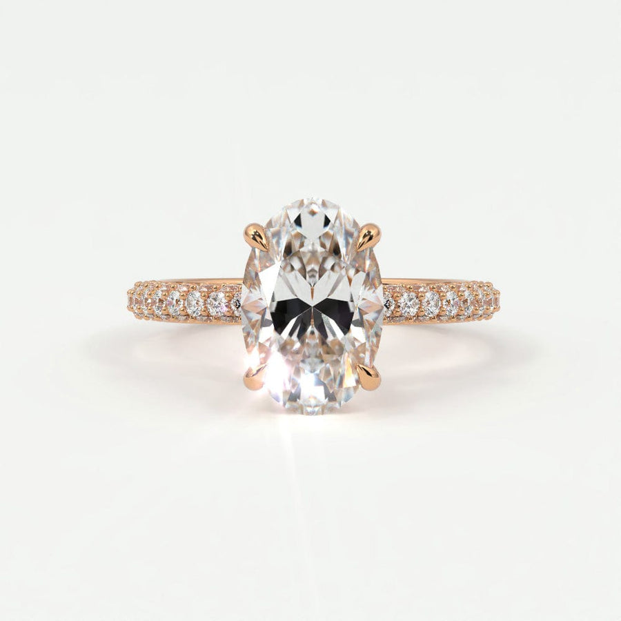 Rings 4 / Rose gold / Simple Solitaire Oval Diamond Engagement Rings