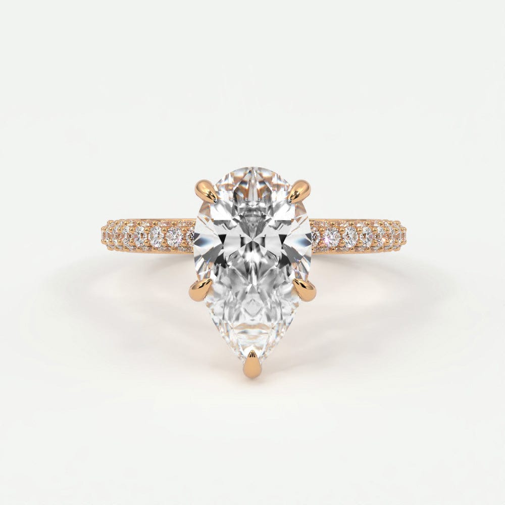 Rings 4 / Rose gold / Simple Solitaire Pear Diamond Engagement Rings