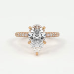 Rings 4 / Rose gold / Simple Solitaire Pear Diamond Engagement Rings