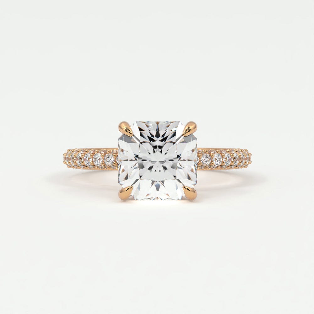 Rings 4 / Rose gold / Simple Solitaire Princess Cut Diamond Engagement Rings