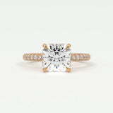 Rings 4 / Rose gold / Simple Solitaire Princess Cut Diamond Engagement Rings