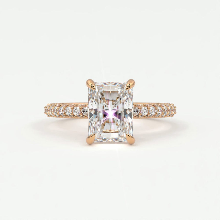 Rings 4 / Rose gold / Simple Solitaire Radiant Cut Diamond Engagement Rings