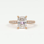 Rings 4 / Rose gold / Simple Solitaire Radiant Cut Diamond Engagement Rings, Lab Grown