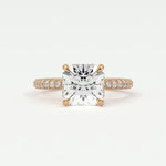 Rings 4 / Rose gold / Simple Solitaire Square Radiant Cut Diamond Engagement Rings