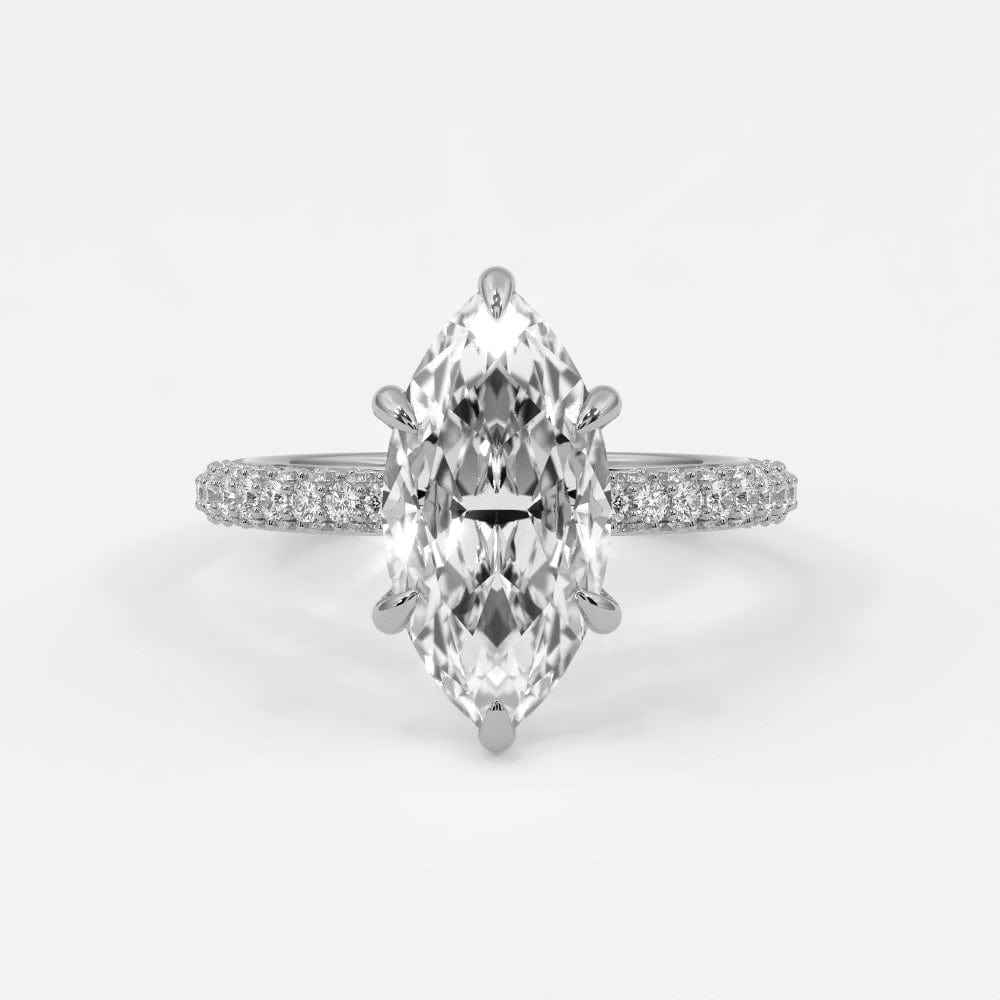 Rings 4 / White Gold / Simple Solitaire Marquise Diamond Engagement Rings