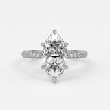 Rings 4 / White Gold / Simple Solitaire Marquise Diamond Engagement Rings