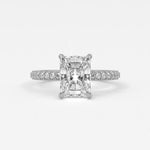 Rings 4 / White Gold / Simple Solitaire Radiant Cut Diamond Engagement Rings, Lab Grown