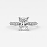 Rings 4 / White Gold / Simple Solitaire Radiant Cut Diamond Engagement Rings, Lab Grown