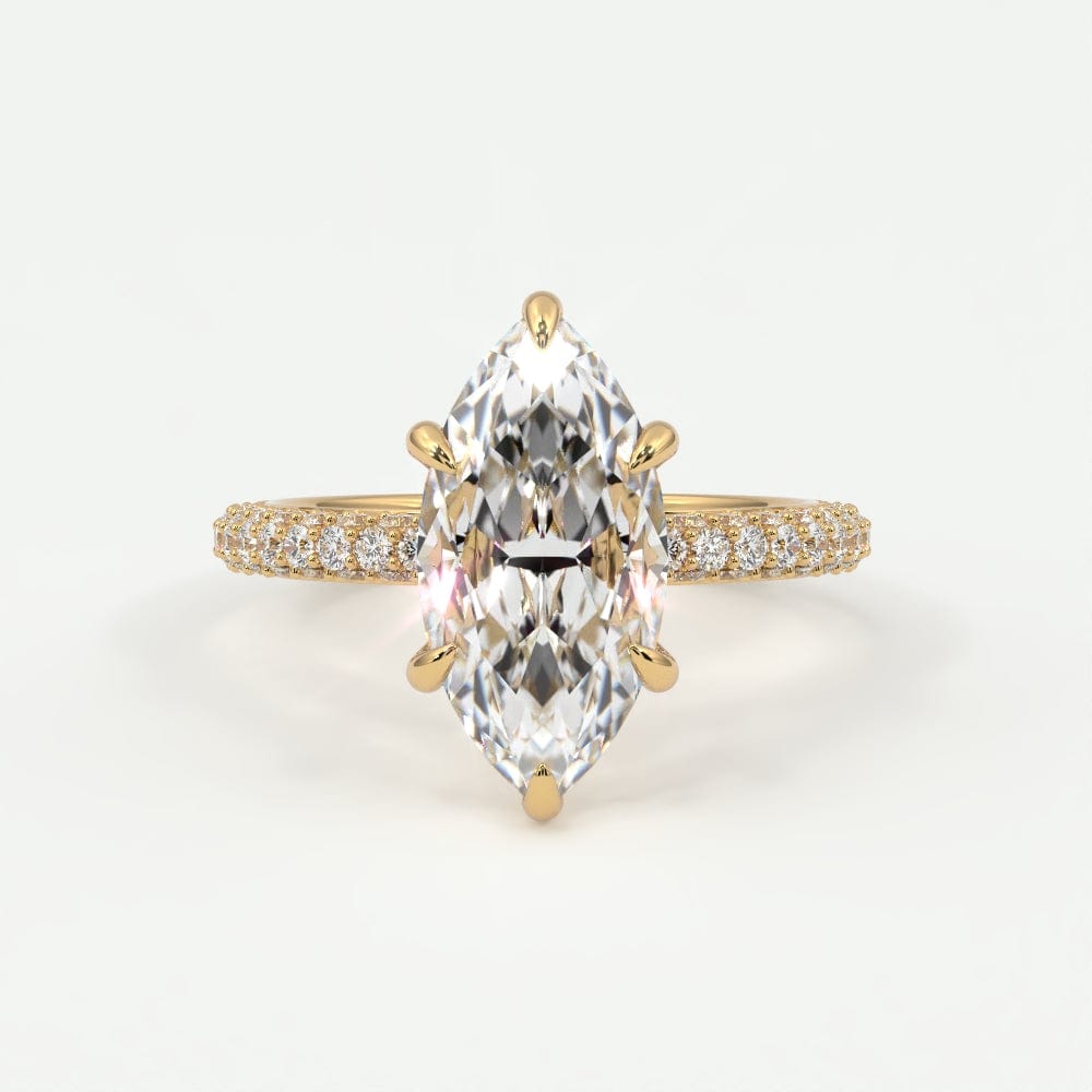 Rings 4 / Yellow Gold / Simple Solitaire Marquise Diamond Engagement Rings