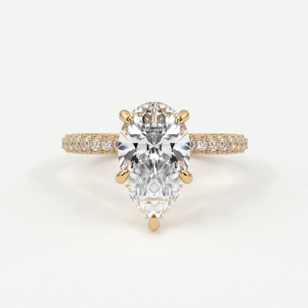 Rings 4 / Yellow Gold / Simple Solitaire Pear Diamond Engagement Rings