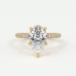 Rings 4 / Yellow Gold / Simple Solitaire Pear Diamond Engagement Rings