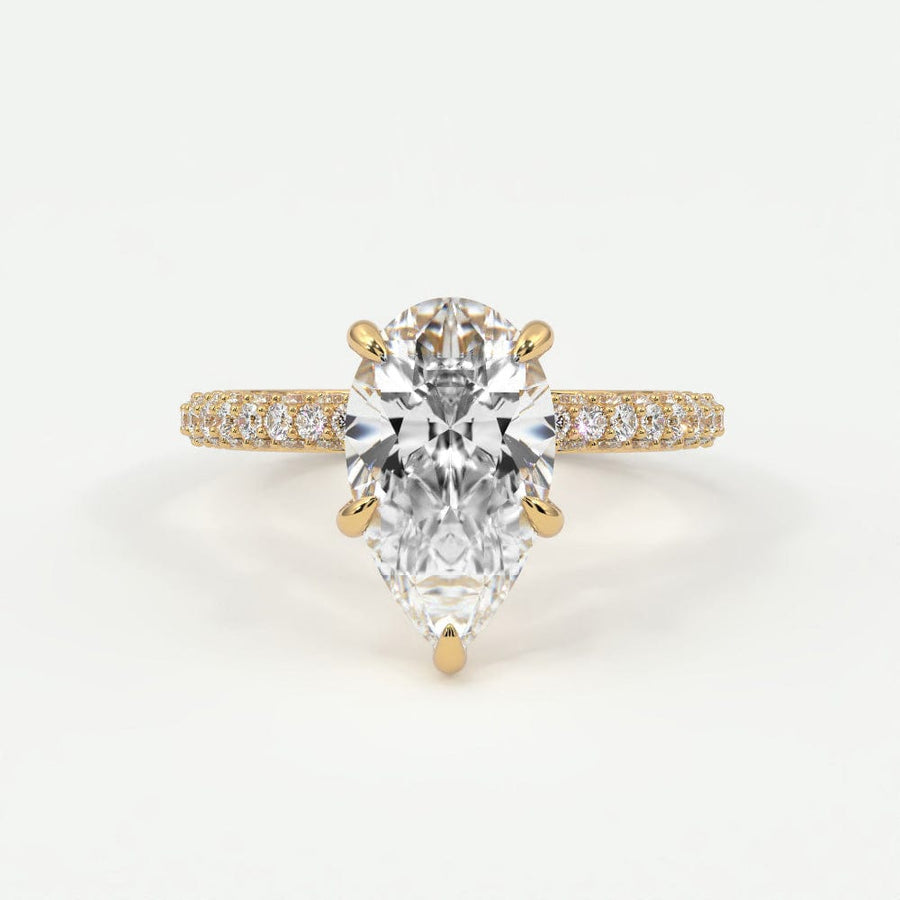 Rings 4 / Yellow Gold / Simple Solitaire Pear Diamond Engagement Rings