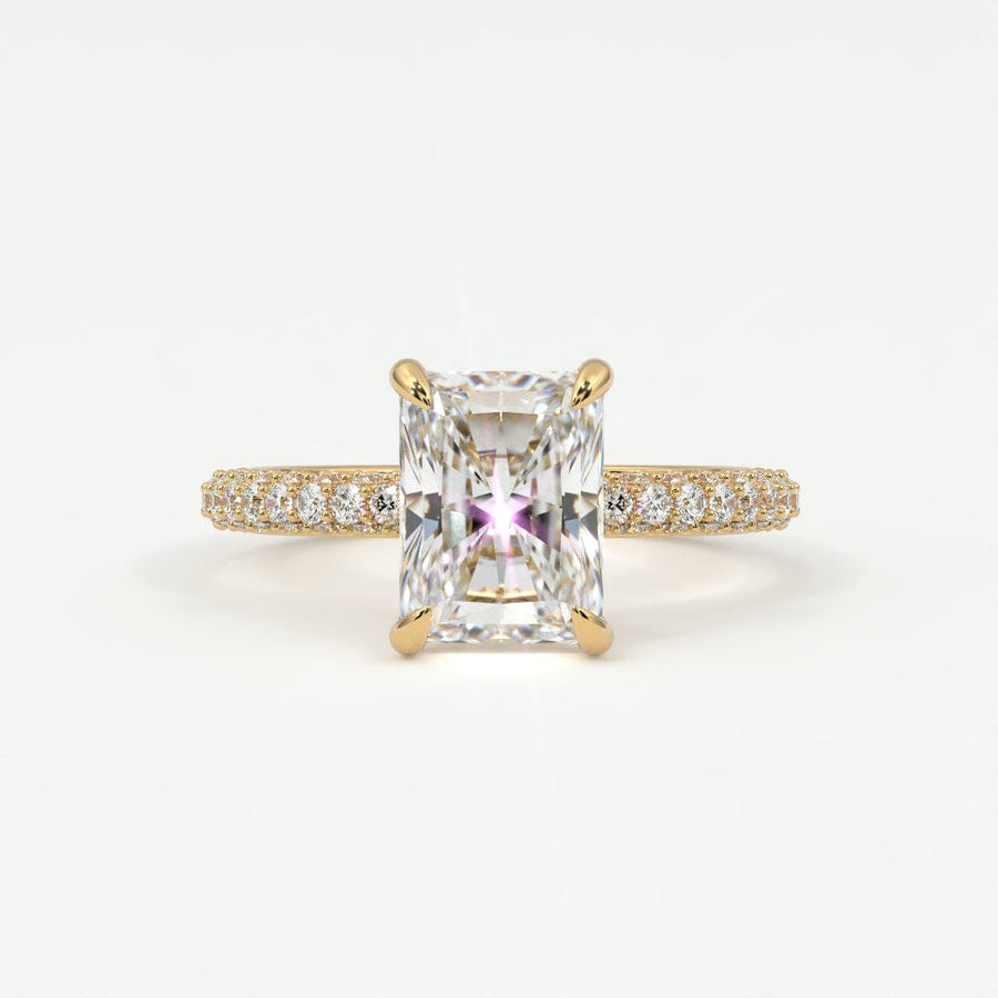 Rings 4 / Yellow Gold / Simple Solitaire Radiant Cut Diamond Engagement Rings