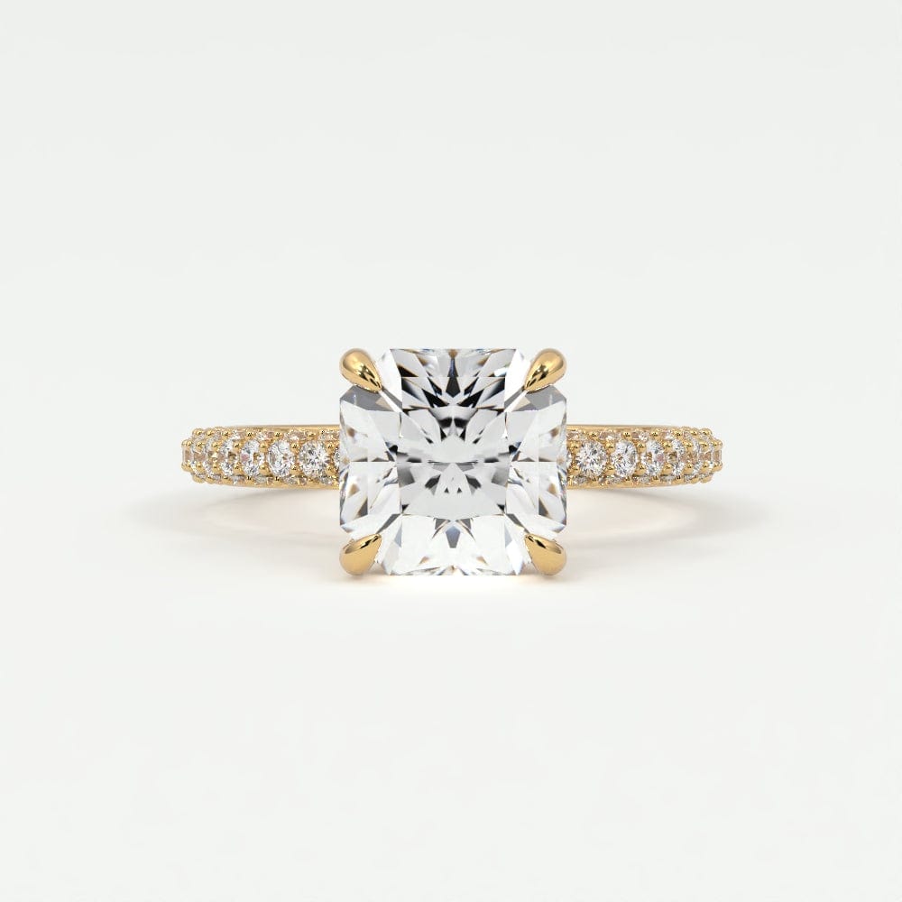 Rings 4 / Yellow Gold / Simple Solitaire Square Radiant Cut Diamond Engagement Rings