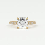 Rings 4 / Yellow Gold / Simple Solitaire Square Radiant Cut Diamond Engagement Rings