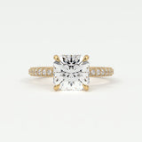 Rings 4 / Yellow Gold / Simple Solitaire Square Radiant Cut Diamond Engagement Rings