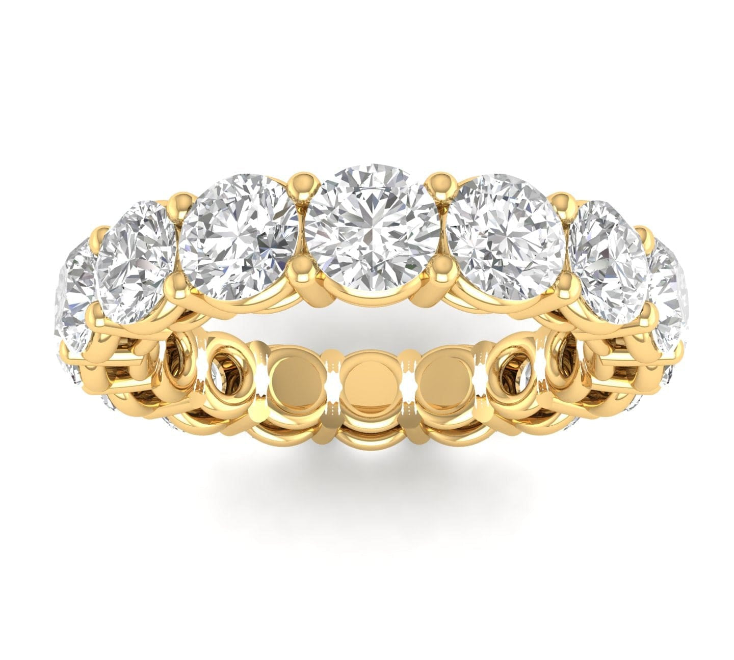 Rings 6.5 / Yellow Gold / 2.98 ct 14K Gold Round Diamond Eternity Band Lab Grown