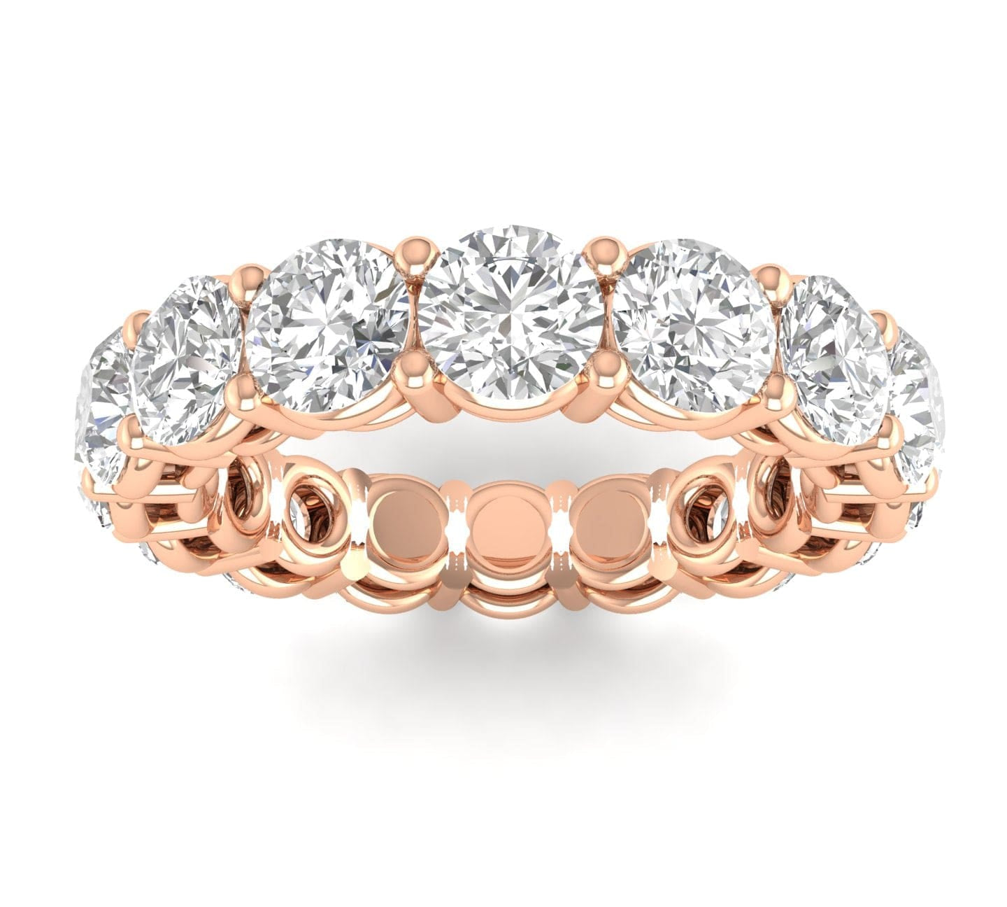 Rings 6 / Rose Gold / 1.98 ct 14K Gold Round Diamond Eternity Band Lab Grown