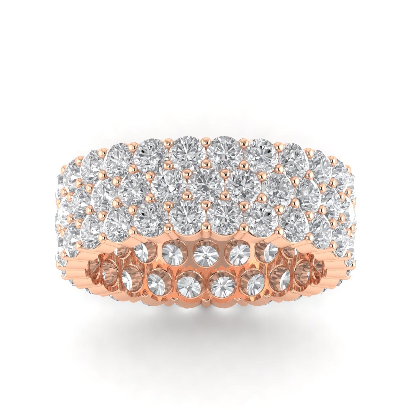 Rings 6 / Rose Gold / 14K 14K & 18K Gold Band of Diamond Eternity Ring, Lab Grown 5 ct