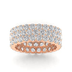 Rings 6 / Rose Gold / 14K 14K & 18K Gold Band of Diamond Eternity Ring, Lab Grown 5 ct