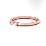 Rings 6 / Rose Gold / 14K 14K & 18K Gold Band with Single Diamond, Lab Grown