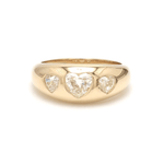 Rings 6 / Rose Gold / 14K 14K & 18K Gold Heart Diamond Dome Ring