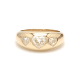 Rings 6 / Rose Gold / 14K 14K & 18K Gold Heart Diamond Dome Ring