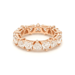 Rings 6 / Rose Gold / 14K 14K & 18K Gold Heart Diamond Eternity Band