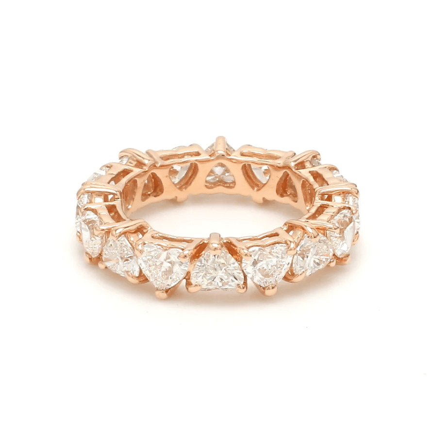 Rings 6 / Rose Gold / 14K 14K & 18K Gold Heart Diamond Eternity Band