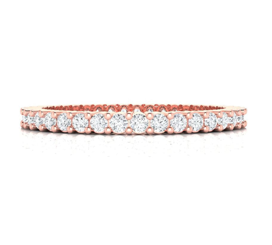 Rings 6 / Rose Gold / 14K 14K & 18K Gold Mini Round Diamond Eternity Ring, Lab Grown