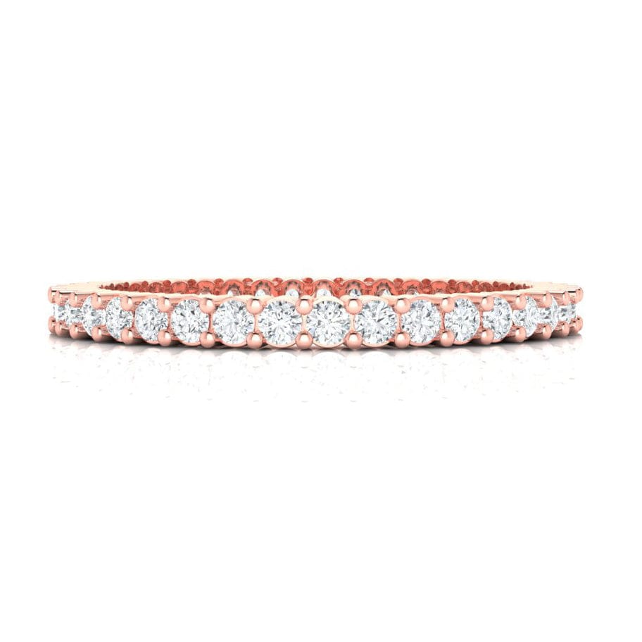 Rings 6 / Rose Gold / 14K 14K & 18K Gold Mini Round Diamond Eternity Ring, Lab Grown