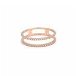 Rings 6 / Rose Gold 14K Gold Double Micro-Pave Band Rings