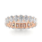 Rings 6 / Rose Gold / 3.61 ct 14K Gold Oval Diamond Eternity Band, Lab Grown