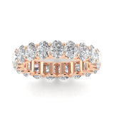 Rings 6 / Rose Gold / 3.61 ct 14K Gold Oval Diamond Eternity Band, Lab Grown