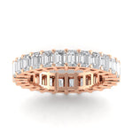 Rings 6 / Rose Gold / 3.9 ct 14K Gold Emerald Cut Diamond Eternity Ring Lab Grown