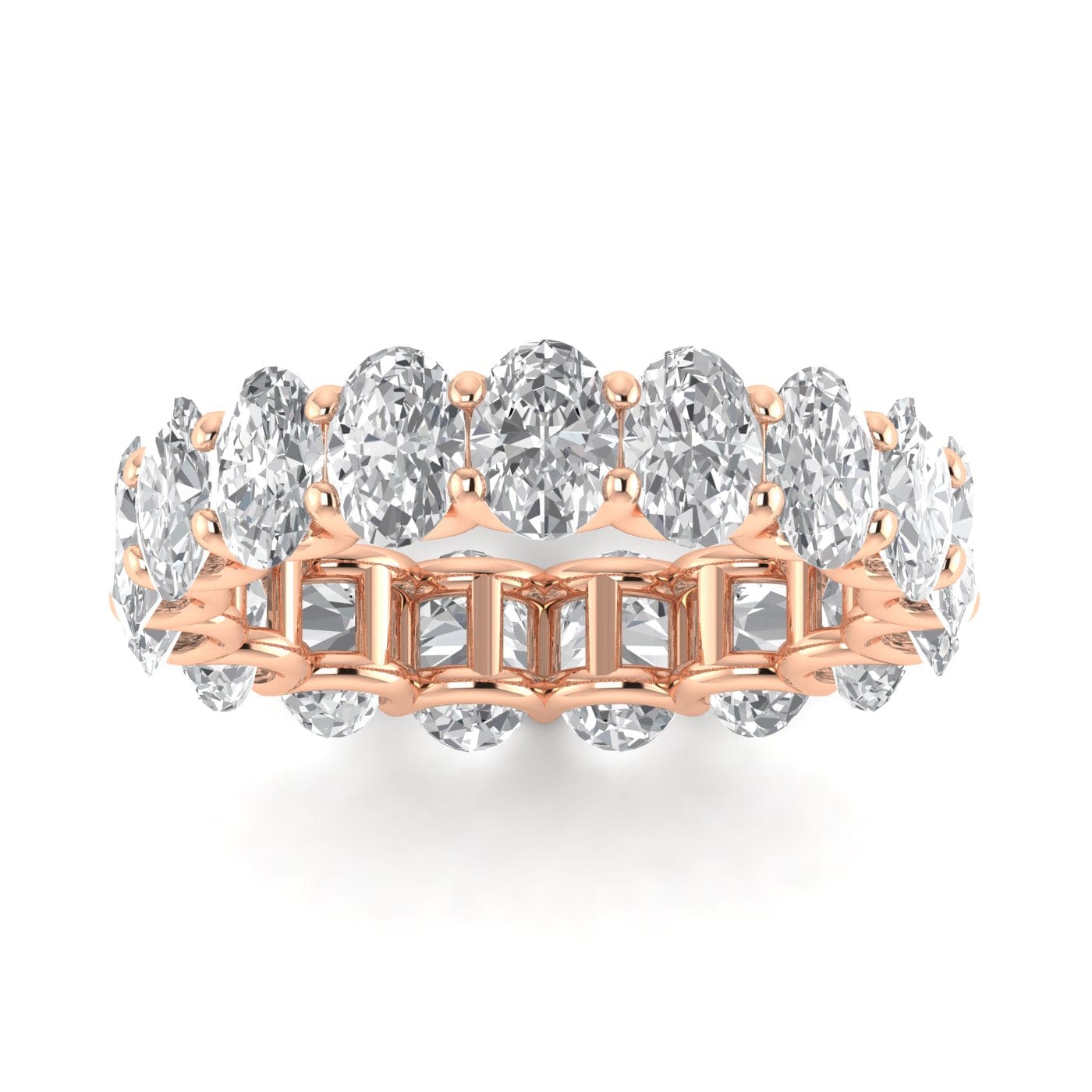 Rings 6 / Rose Gold / 5.04 ct 14K Gold Oval Diamond Eternity Band, Lab Grown